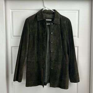Valerie Separates Olive Green Suede Leather Jacket in Small